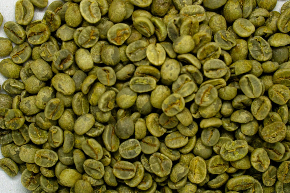 Granos de café verde, sin tostar