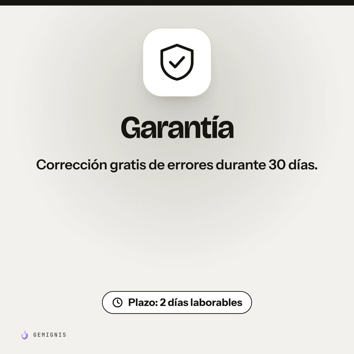 Garantía de «Cambio de tema en 2 días»: Corrección gratis de errores durante 30 días. Plazo: 2 días laborables.