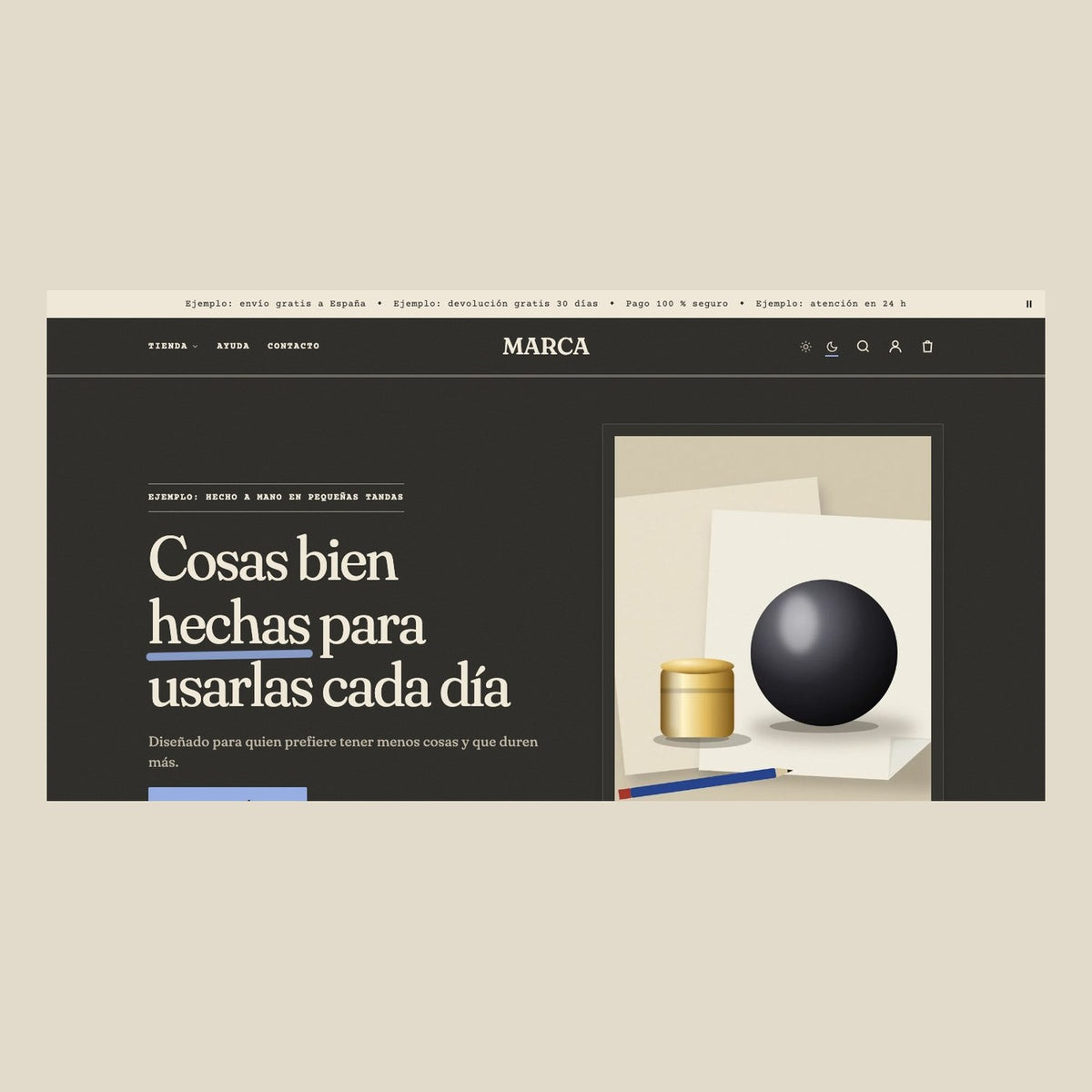 Tema Paper para Shopify: modo oscuro